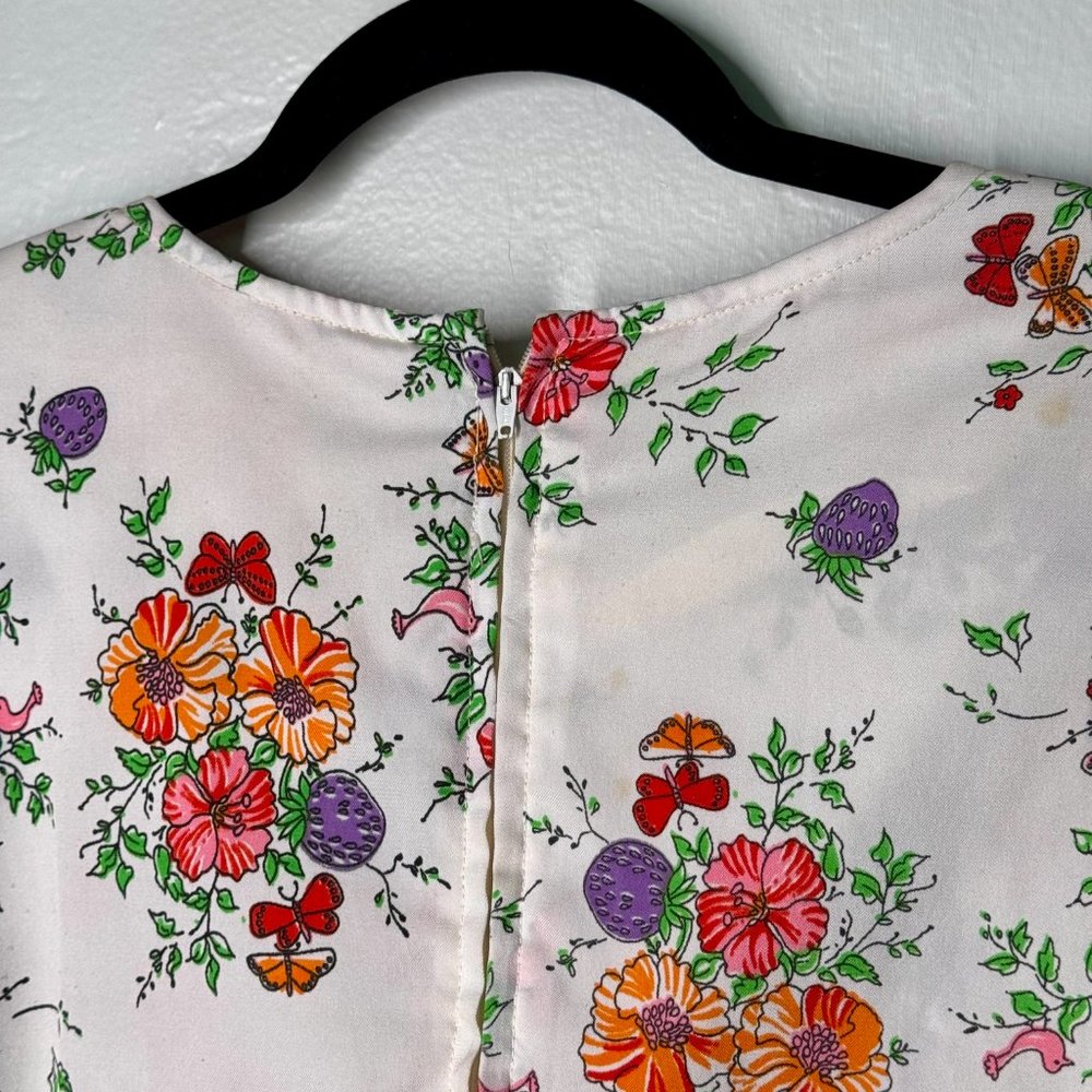 Vintage 1970s Kaftan Caftan Floral Lisanne Maxi Length Dress Mumu - Picture 5 of 10